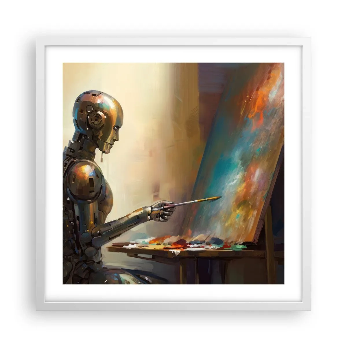 Poster in einem weißen Rahmen - Die Kunst der Zukunft - 50x50 cm