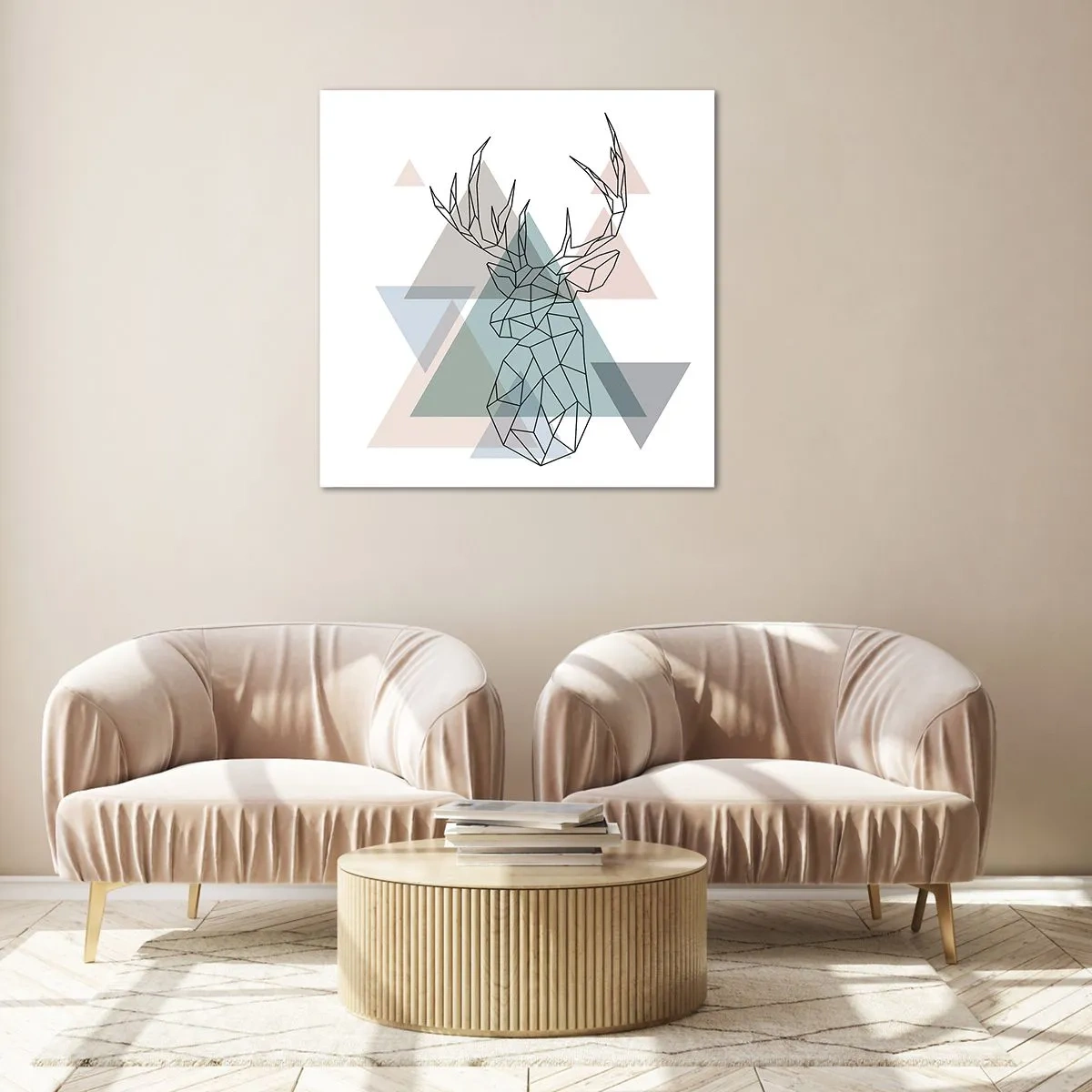 Glasbild - Bild auf glas - In einem geometrischen Wald - 40x40 cm