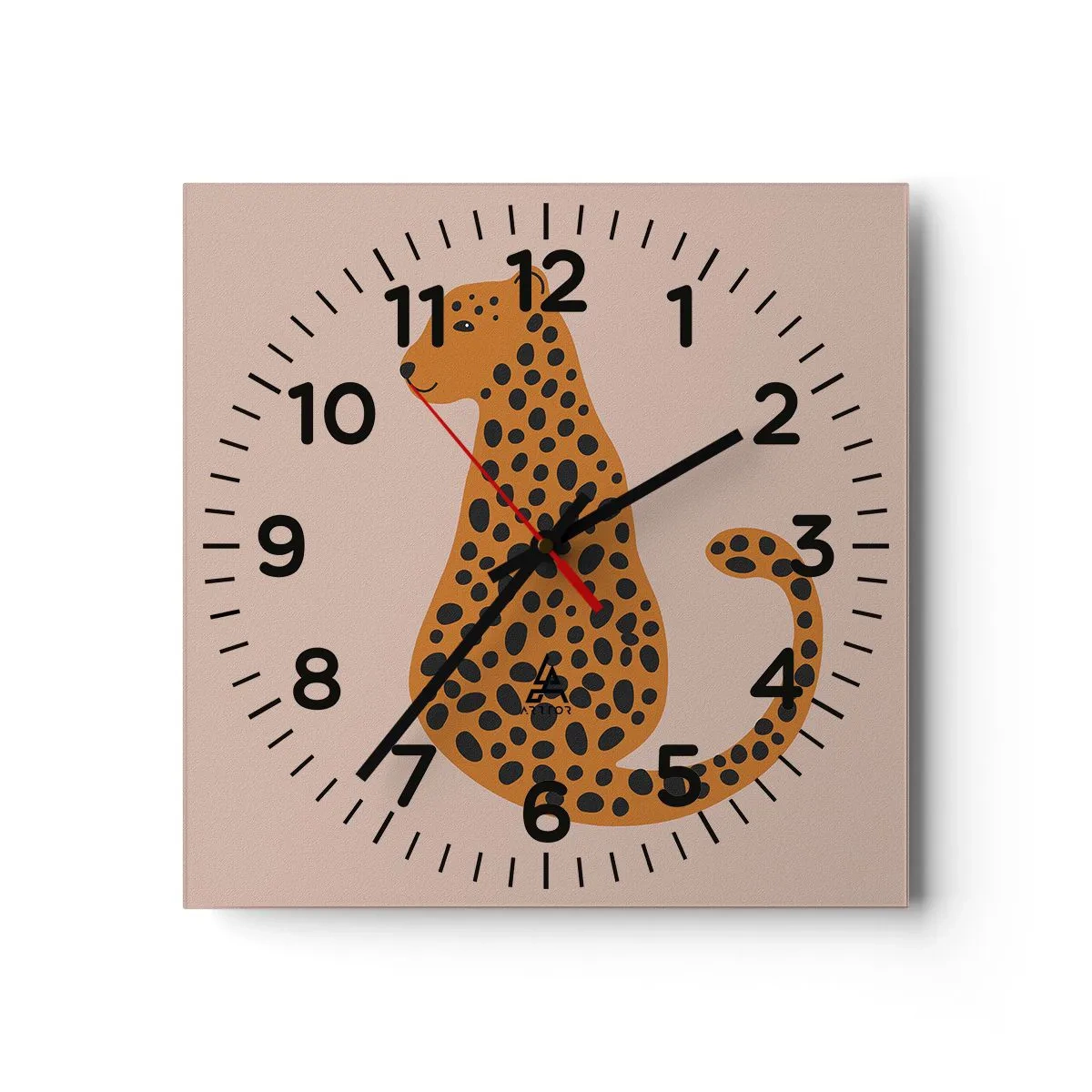 Wanduhr - Glasuhr - Leopardenmuster ist ein modisches Muster - 40x40 cm