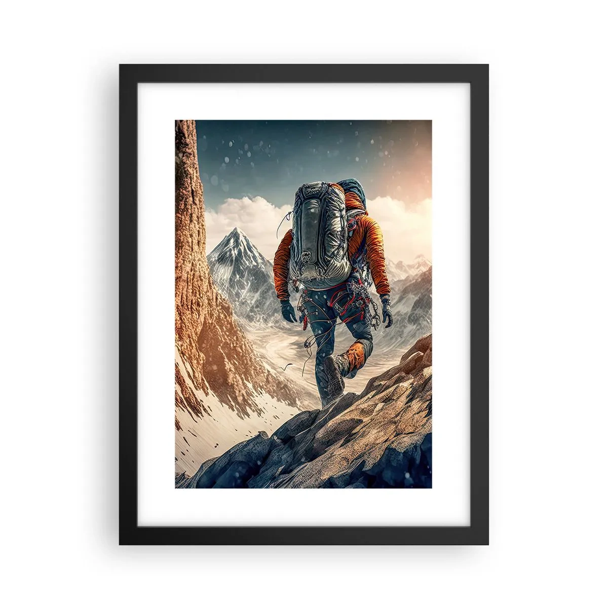 Poster in einem schwarzem Rahmen - Einsamer Krieger - 30x40 cm