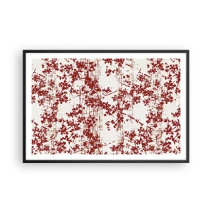 Poster in einem schwarzem Rahmen - Wie alter Perkal - 91x61 cm