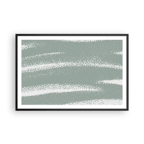 Poster in einem schwarzem Rahmen - Abstraktion im Winterklima - 91x61 cm