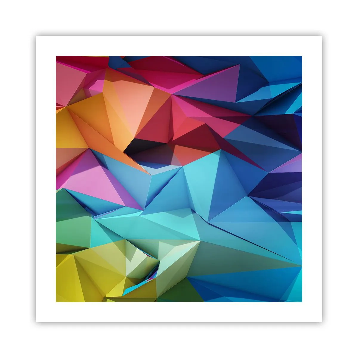 Poster - Regenbogen-Origami - 50x50 cm
