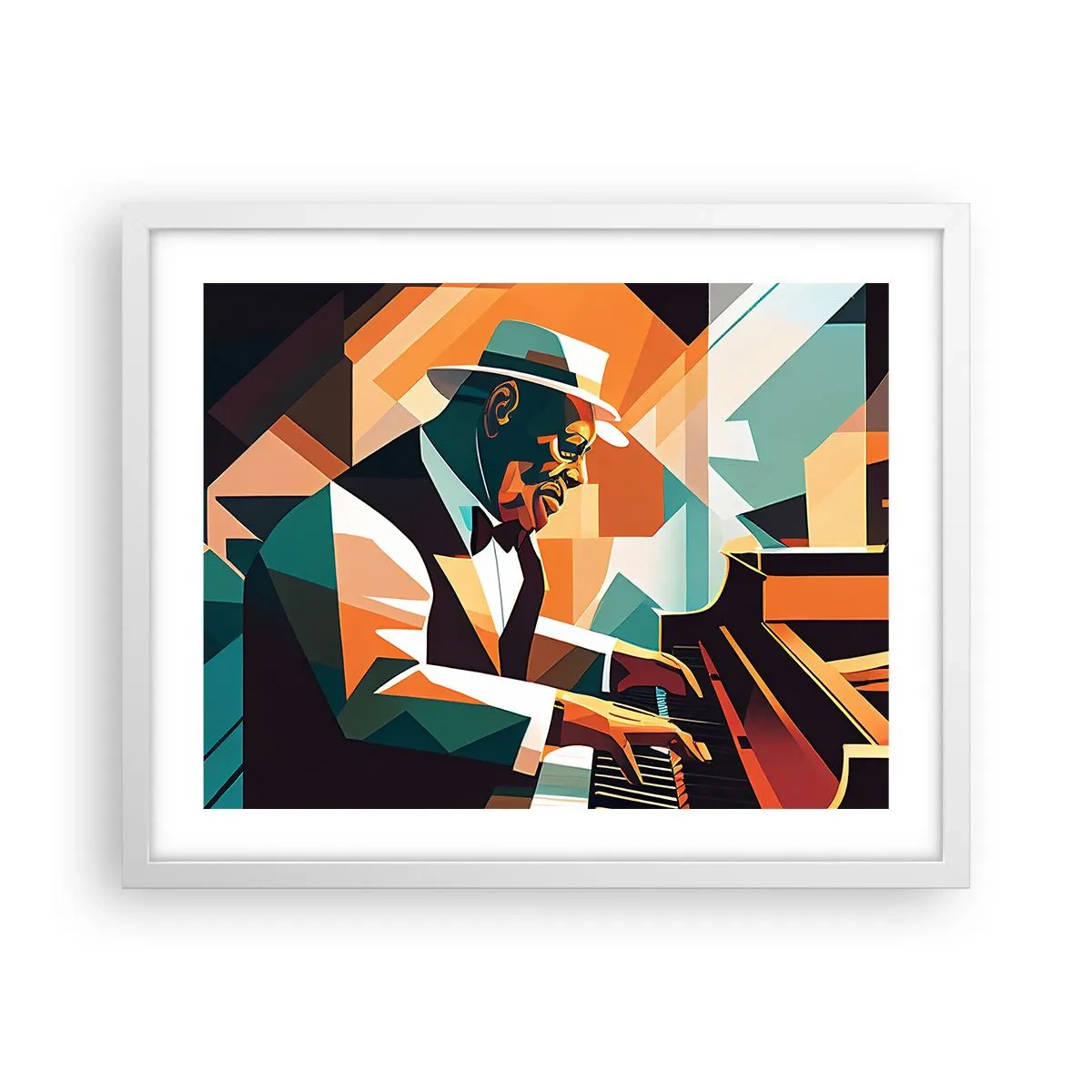 Poster in einem weißen Rahmen - Alles vom Jazz - 50x40 cm