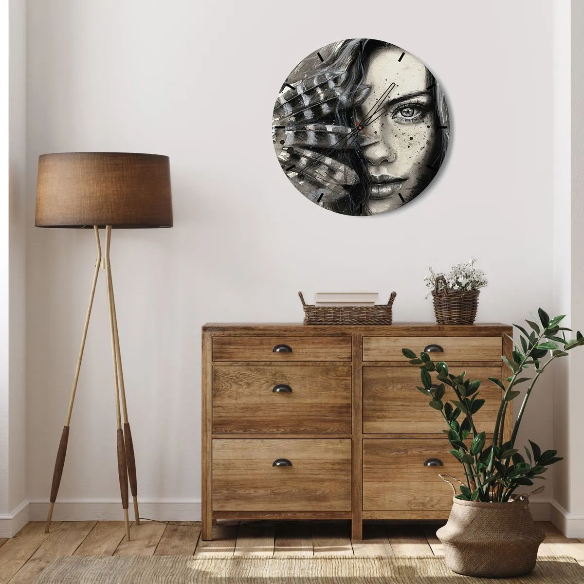 Wanduhr - Glasuhr - Wilde Schönheit - 40x40 cm