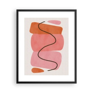 Poster in einem schwarzem Rahmen - Sanfte Bewegung der Formen - 40x50 cm