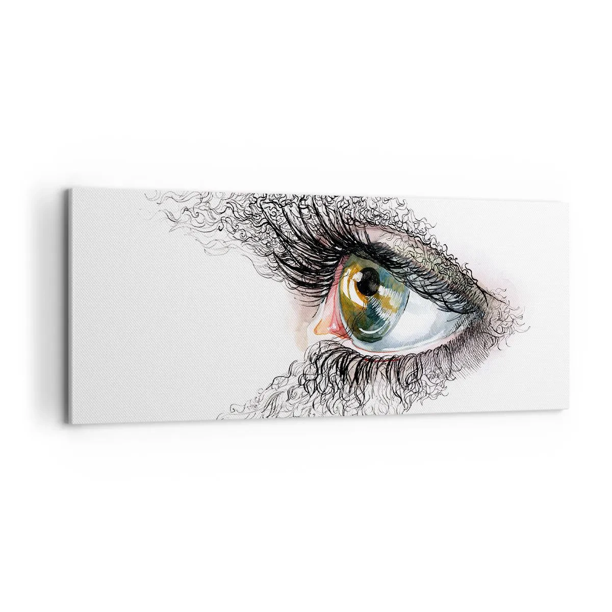 Bild auf Leinwand - Leinwandbild - Schau direkt in die Seele - 100x40 cm