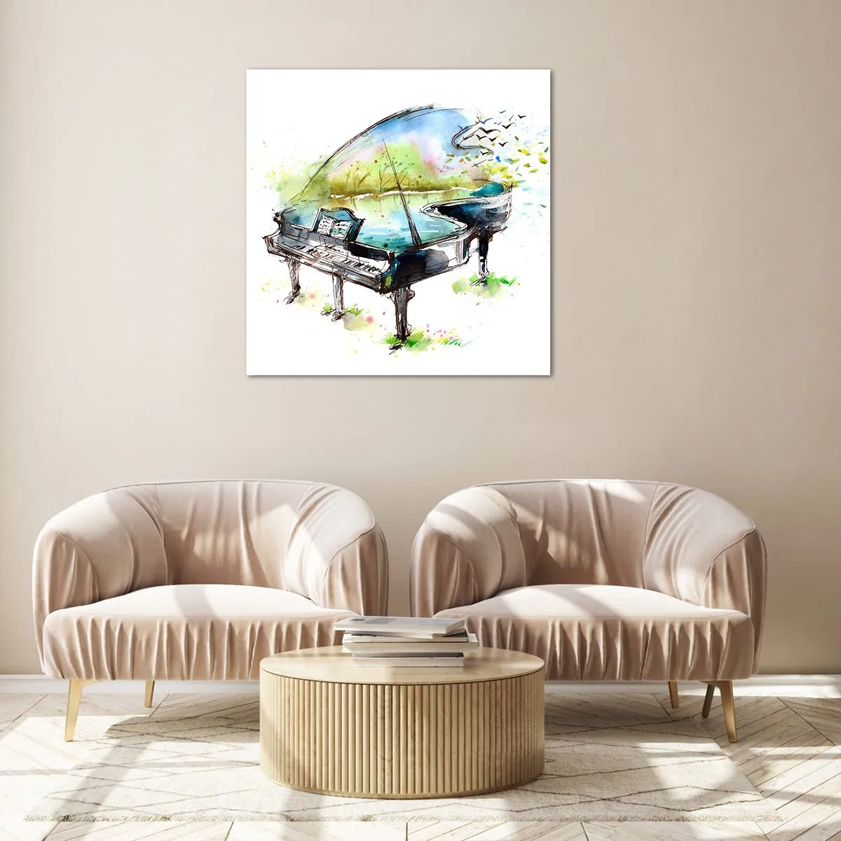 Glasbild - Bild auf glas - Von Musik verzaubert - 70x70 cm