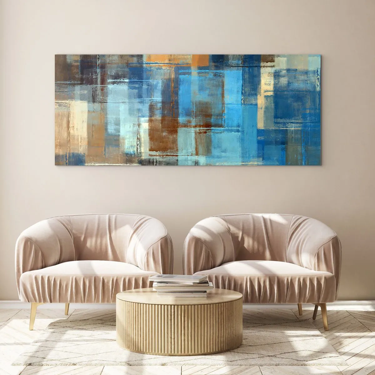 Glasbild - Bild auf glas - Durch den blauen Schleier - 90x30 cm