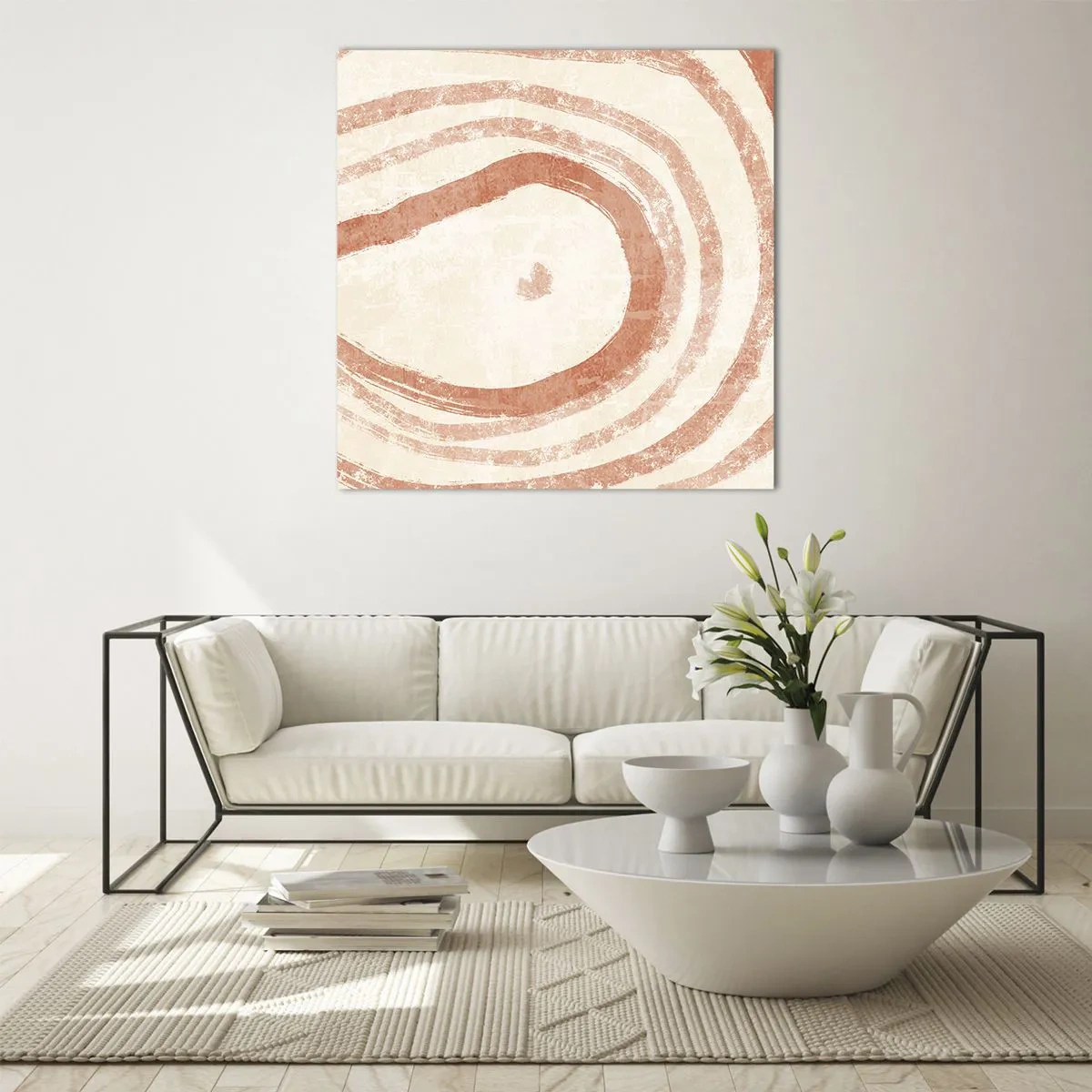 Glasbild - Bild auf glas - Korallenkreise – Komposition - 60x60 cm