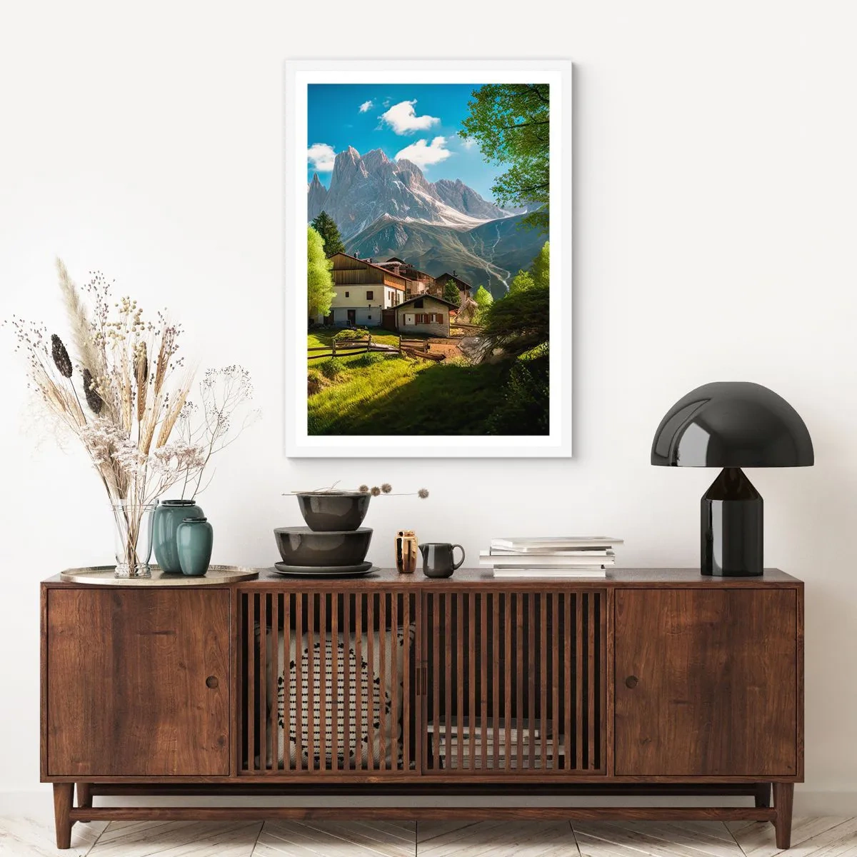Poster in einem weißen Rahmen - Alpenidylle - 70x100 cm