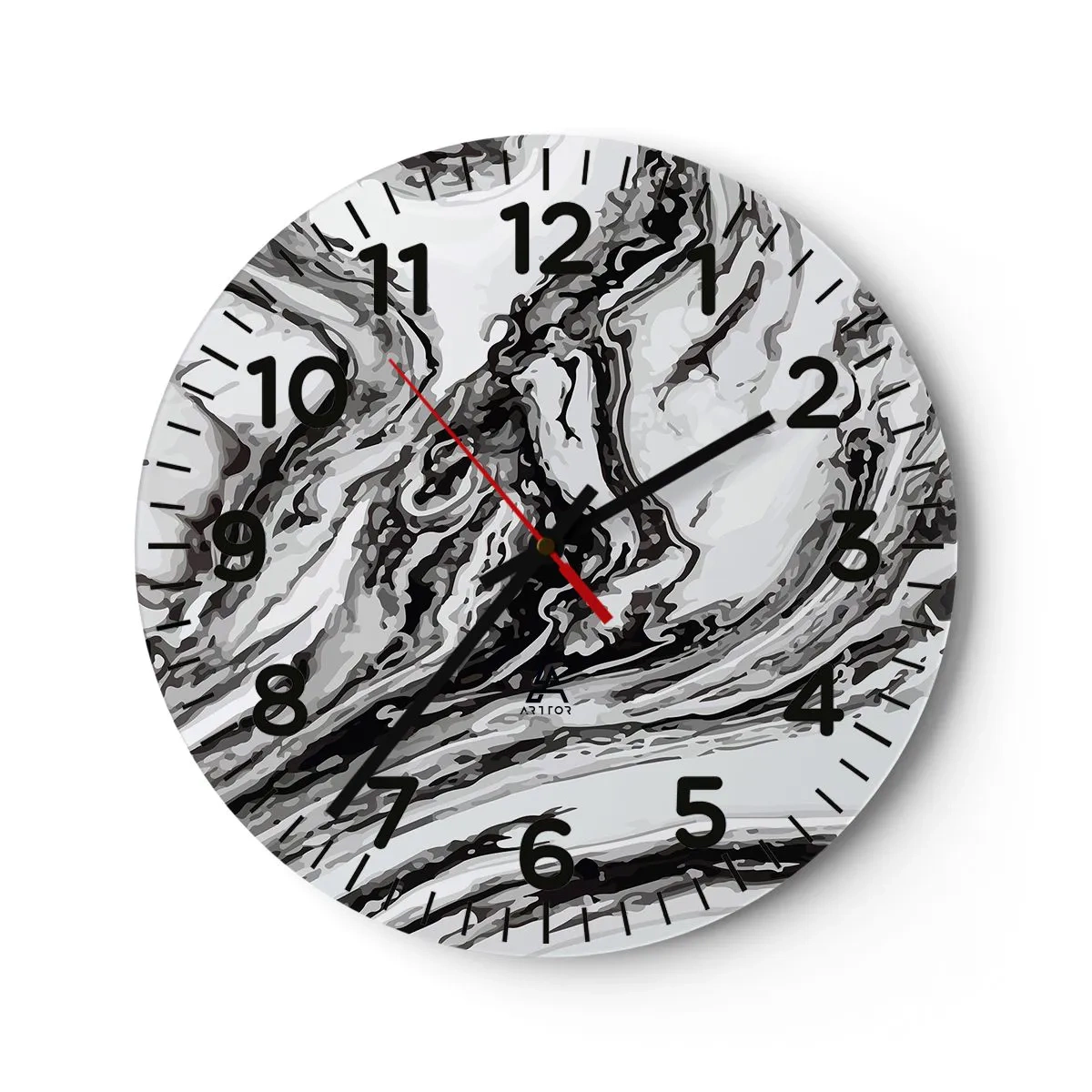 Wanduhr - Glasuhr - Am Anfang war Chaos - 40x40 cm