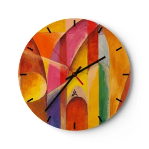 Wanduhr - Glasuhr - Kathedrale der Sonne - 40x40 cm