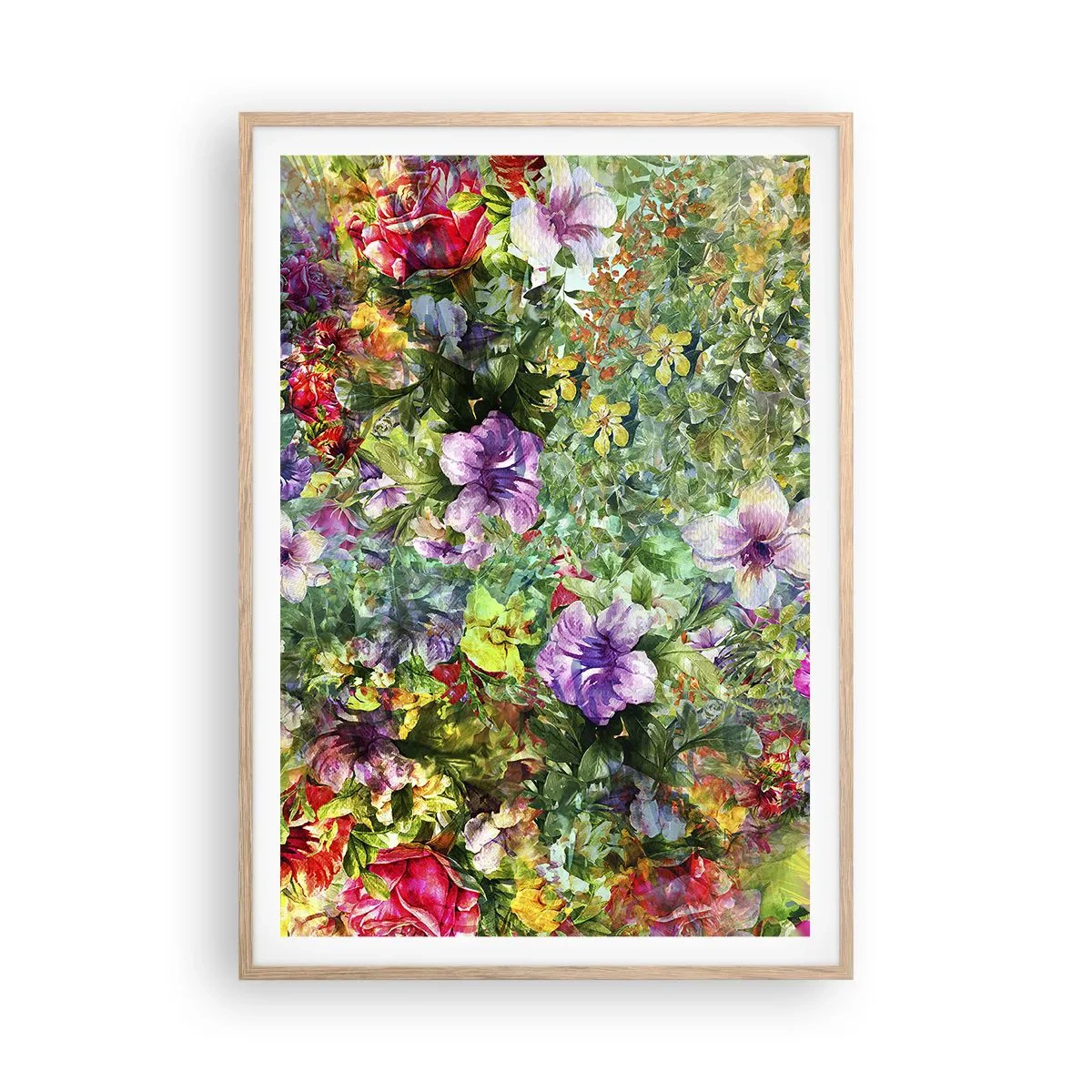 Poster in einem Rahmen aus heller Eiche - In Blumen für das Verderben - 70x100 cm