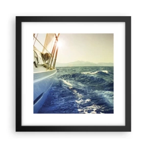 Poster in einem schwarzem Rahmen - Auf ins Abenteuer - 30x30 cm