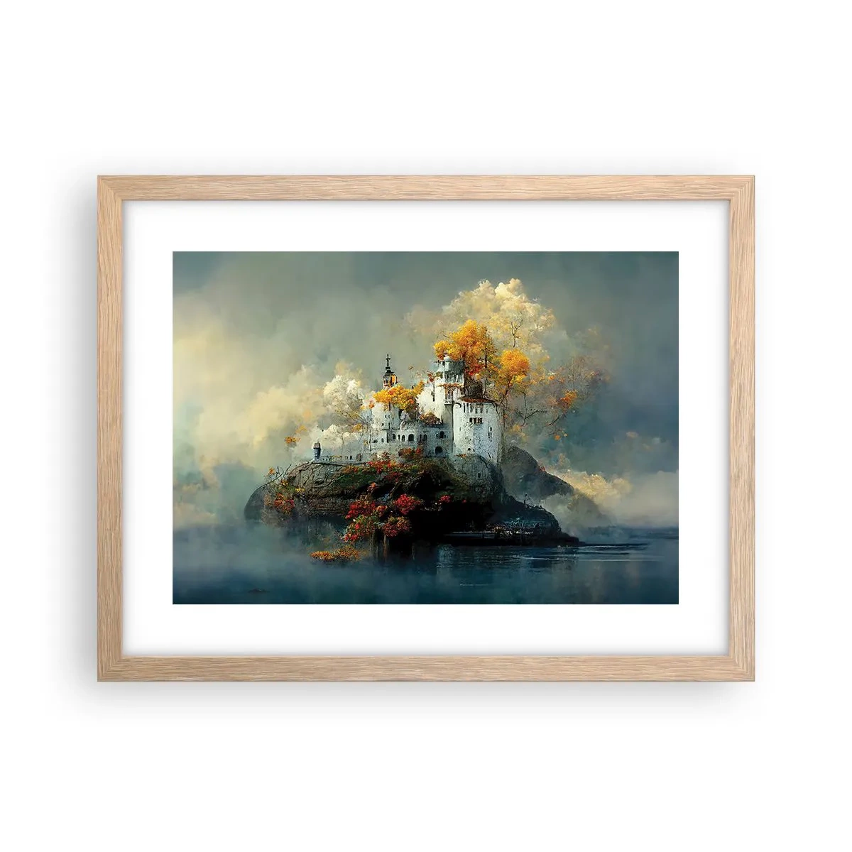 Poster in einem Rahmen aus heller Eiche - Beginn einer romantischen Geschichte - 40x30 cm