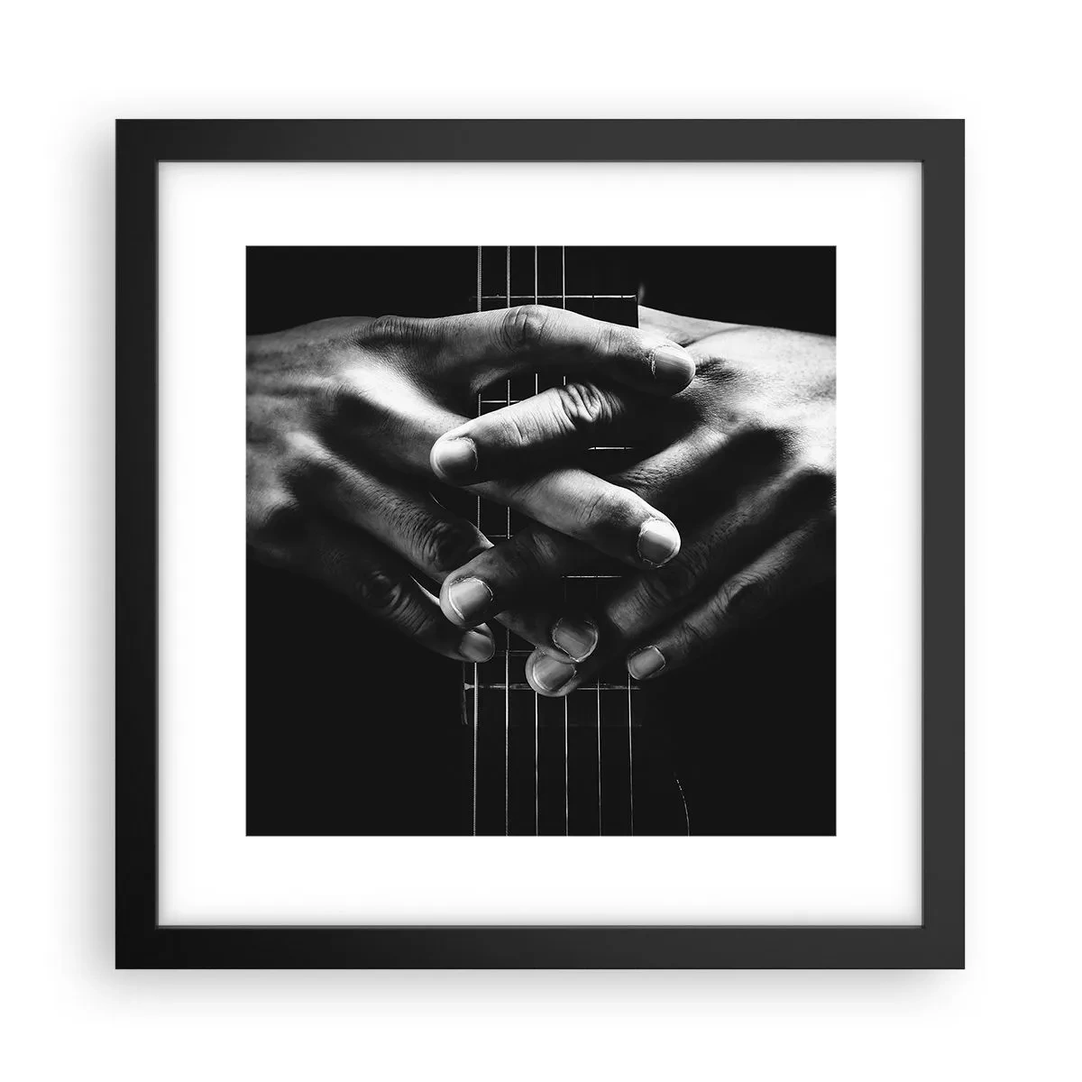 Poster in einem schwarzem Rahmen - Gebet des Künstlers - 30x30 cm