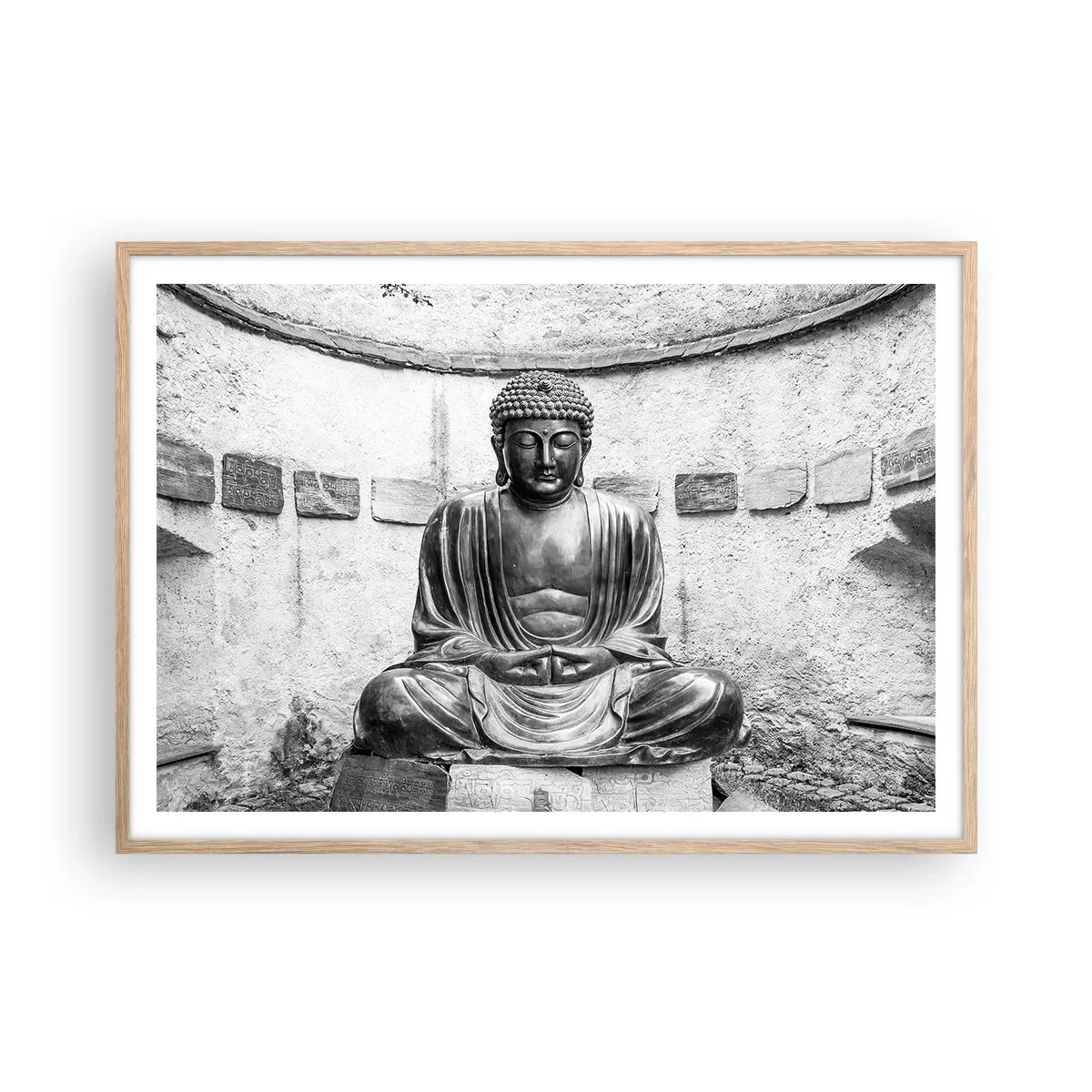 Poster in einem Rahmen aus heller Eiche - An der Quelle des Friedens - 100x70 cm