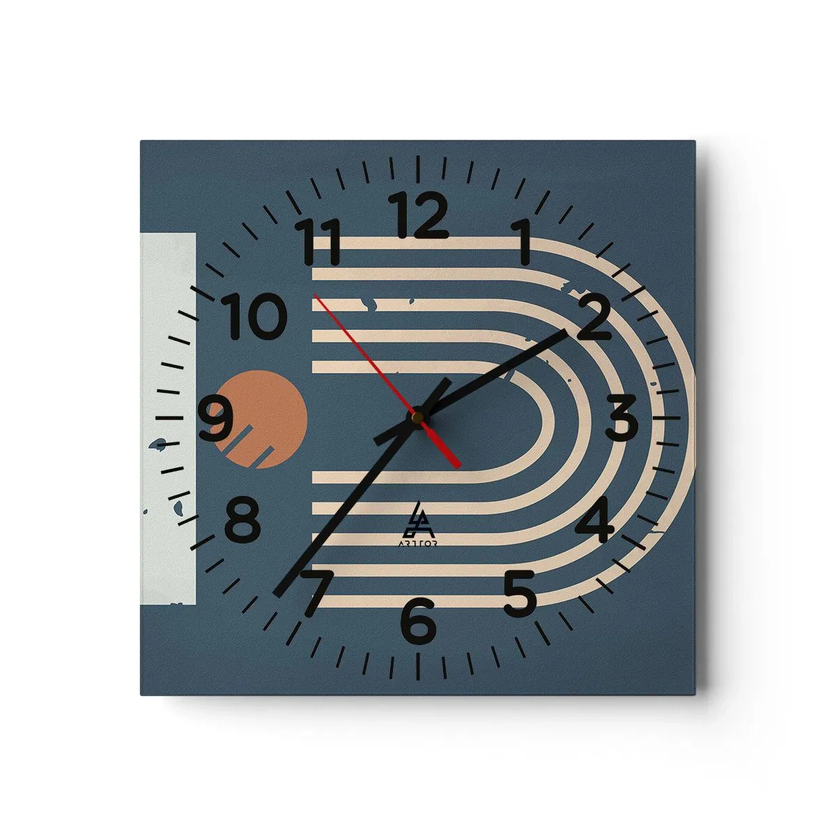 Wanduhr - Glasuhr - Geometrie auf dem Granatapfel - 30x30 cm