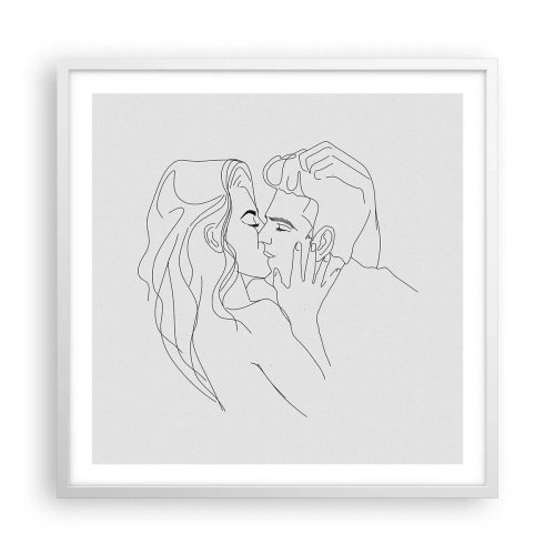Poster in einem weißen Rahmen - Dieselbe Linie - 60x60 cm