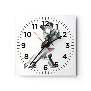Wanduhr - Glasuhr - In einem Schlag - 30x30 cm