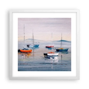 Poster in einem weißen Rahmen - Wohlverdiente Ruhe - 40x40 cm