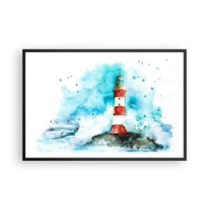 Poster in einem schwarzem Rahmen - Einheit der Elemente - 91x61 cm