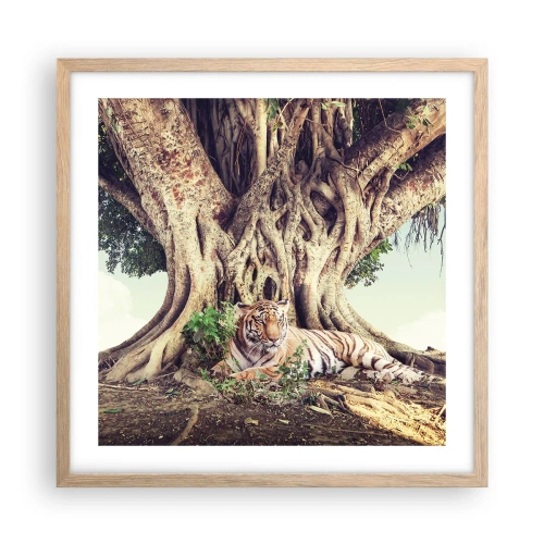 Poster in einem Rahmen aus heller Eiche - Blick aus dem Buch Genesis - 50x50 cm