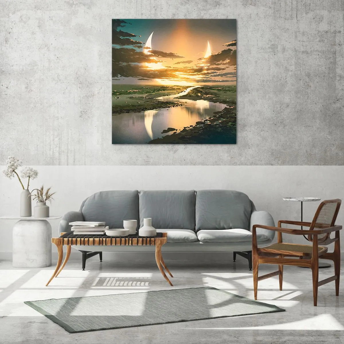 Glasbild - Bild auf glas - Irgendwo in einer weit, weit entfernten Galaxie - 70x70 cm