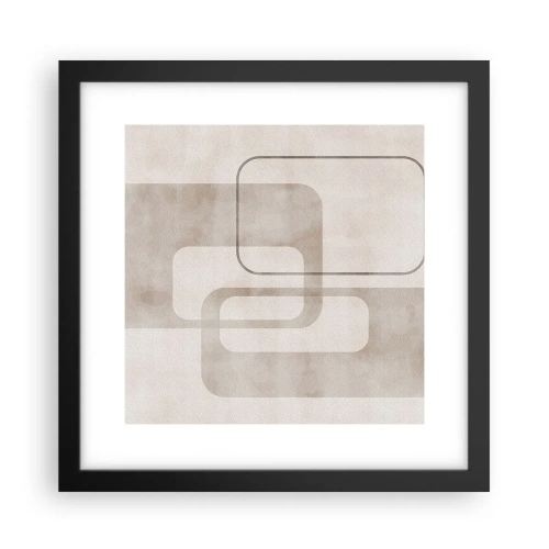 Poster in einem schwarzem Rahmen - Geometrische Fuge - 30x30 cm