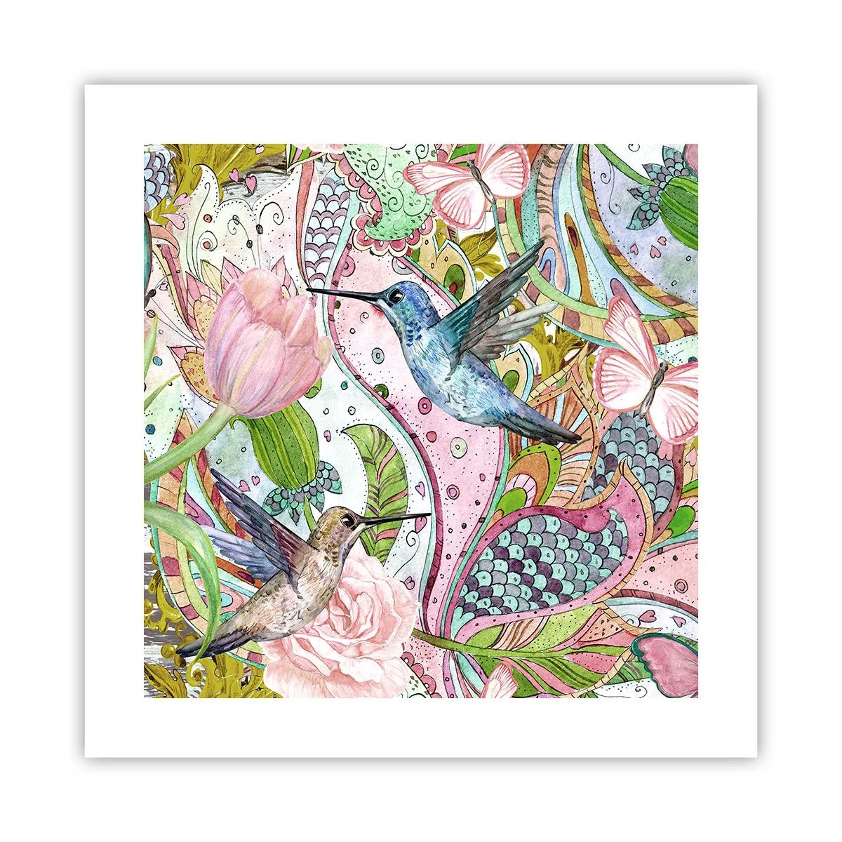 Poster - Verstrickt in Weinreben - 40x40 cm