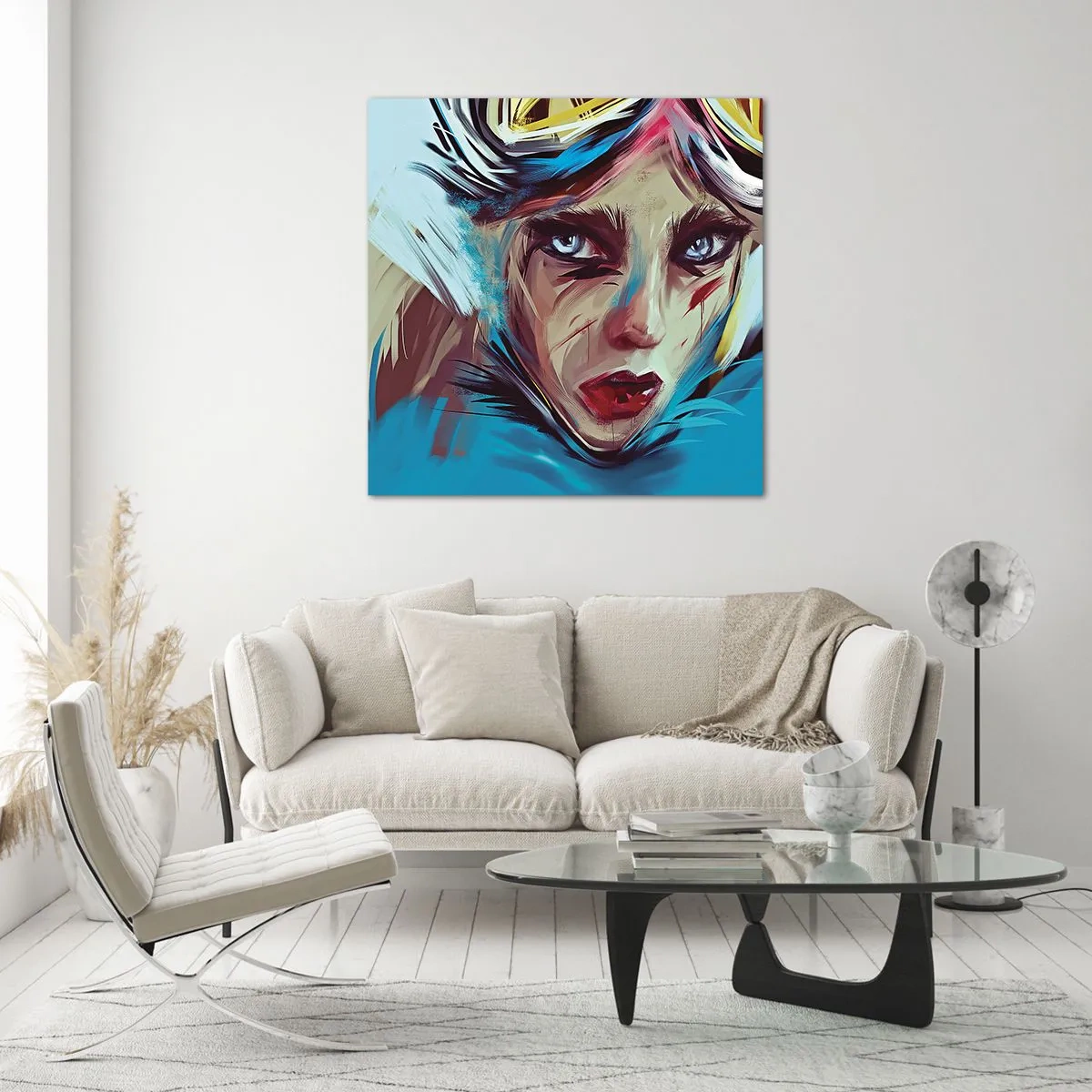 Glasbild - Bild auf glas - Strassenkämpferin - 40x40 cm