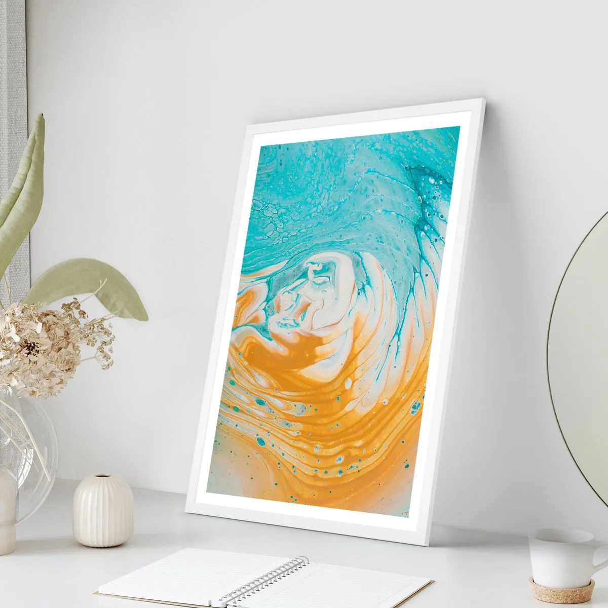 Poster in einem weißen Rahmen - Pastellwirbel - 40x50 cm