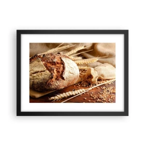 Poster in einem schwarzem Rahmen - Appetitanregend, duftend, knackig - 40x30 cm