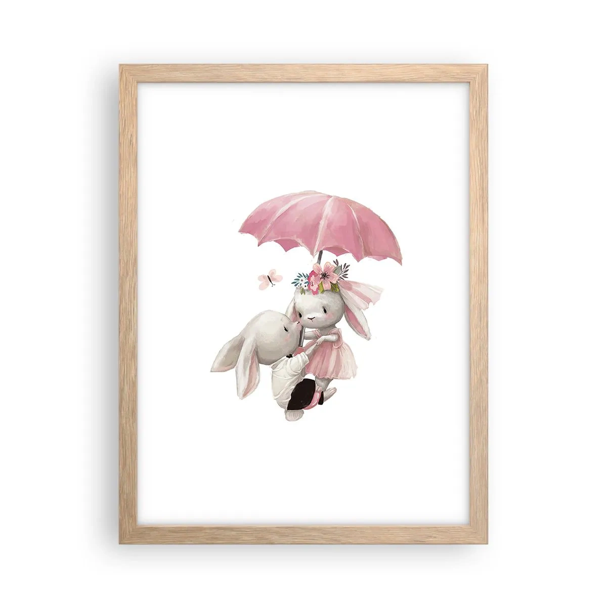 Poster in einem Rahmen aus heller Eiche - Das ist eben Liebe - 30x40 cm