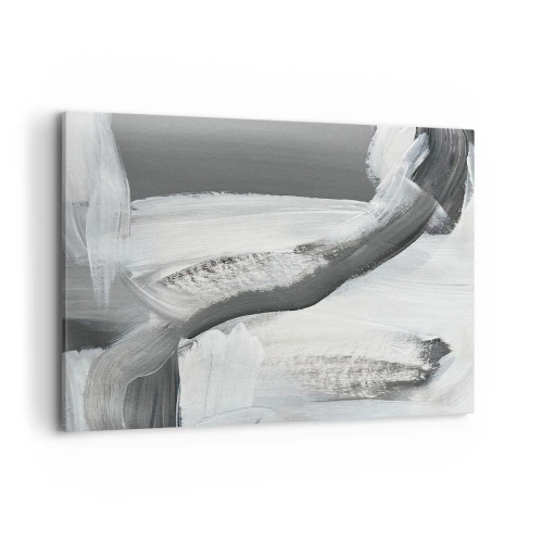 Bild auf Leinwand - Leinwandbild - Grau-weiße Abstraktion mit dynamischen Linien - 100x70cm - Entscheidender Schritt - Moderne Wanddekoration für Wohnzimmer und Schlafzimmer ARTTOR