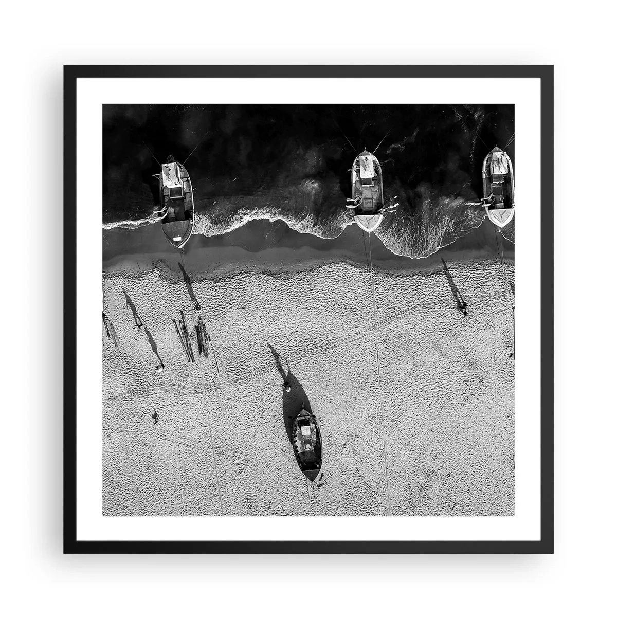Poster in einem schwarzem Rahmen - Immer noch am Ufer… - 60x60 cm