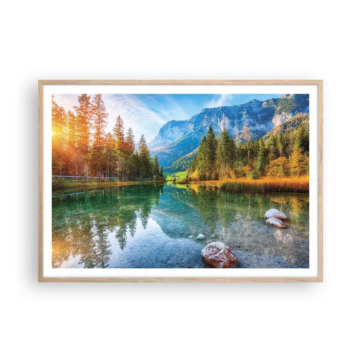Poster in einem Rahmen aus heller Eiche - Die Sanftheit des Herbstes - 100x70 cm