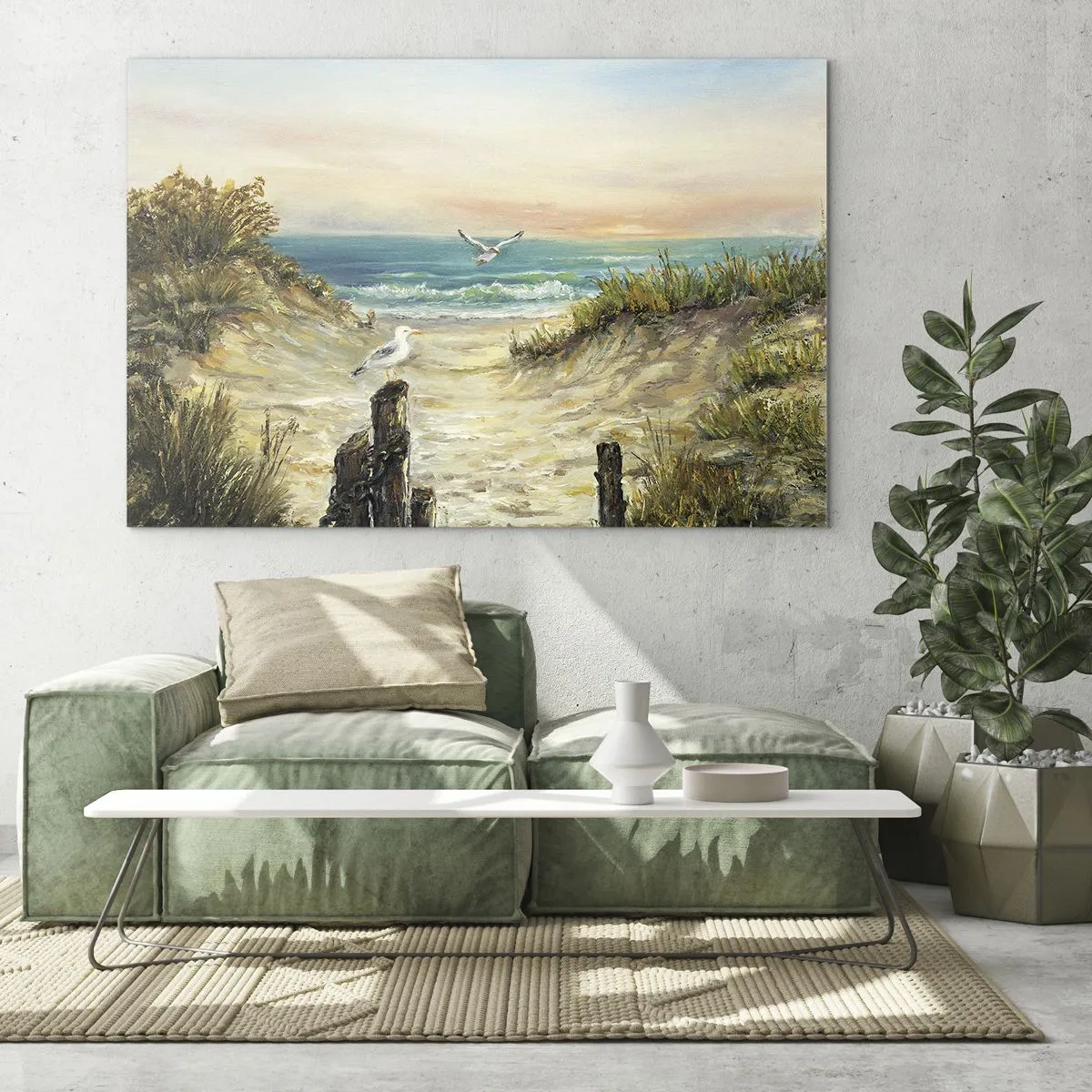 Glasbild - Bild auf glas - Windstiller Rückzug - 70x50cm - Windlose Abgeschiedenheit - Moderne Wanddekoration für Wohnzimmer und Schlafzimmer ARTTOR