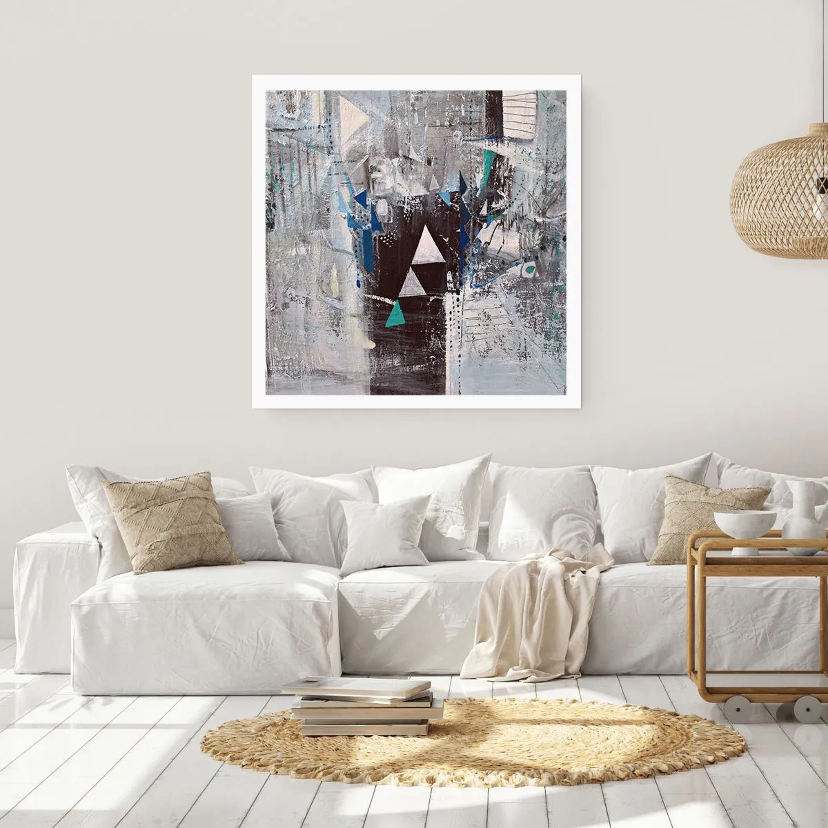 Poster - Überschreibende Reihenfolge der Dreiecke - 40x40 cm