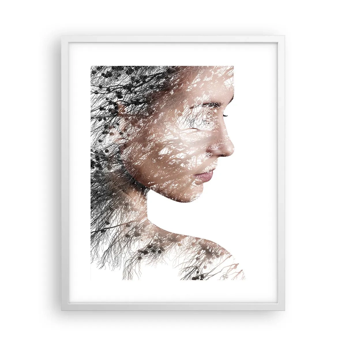 Poster in einem weißen Rahmen - Der Geist des Waldes - 40x50 cm