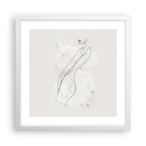 Poster in einem weißen Rahmen - Der Blick schweift - 40x40 cm
