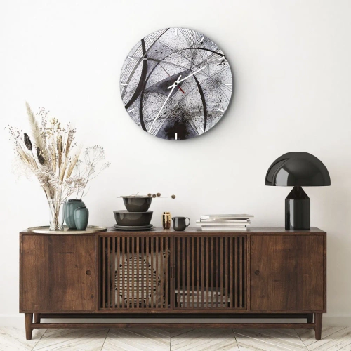 Wanduhr - Glasuhr - Futuristische Fantasie - 30x30 cm