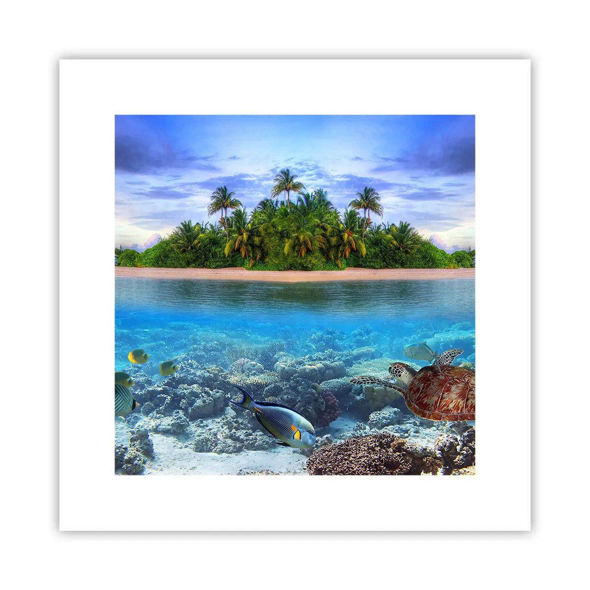 Poster - Heavenly Island lädt dich ein - 30x30 cm
