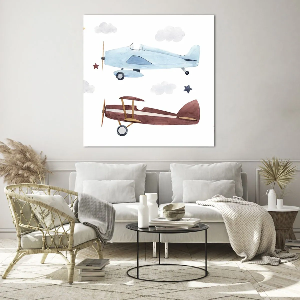 Glasbild - Bild auf glas - Wir warten, Herr Pilot! - 30x30 cm