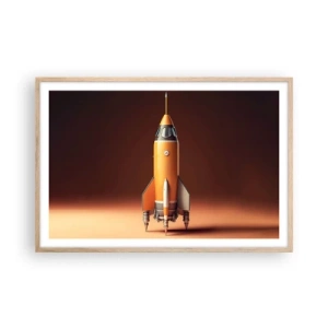 Poster in einem Rahmen aus heller Eiche - Es beginnt mit einem Traum - 91x61 cm