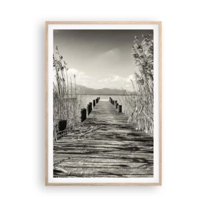 Poster in einem Rahmen aus heller Eiche - In der Stille des Grases - 70x100 cm