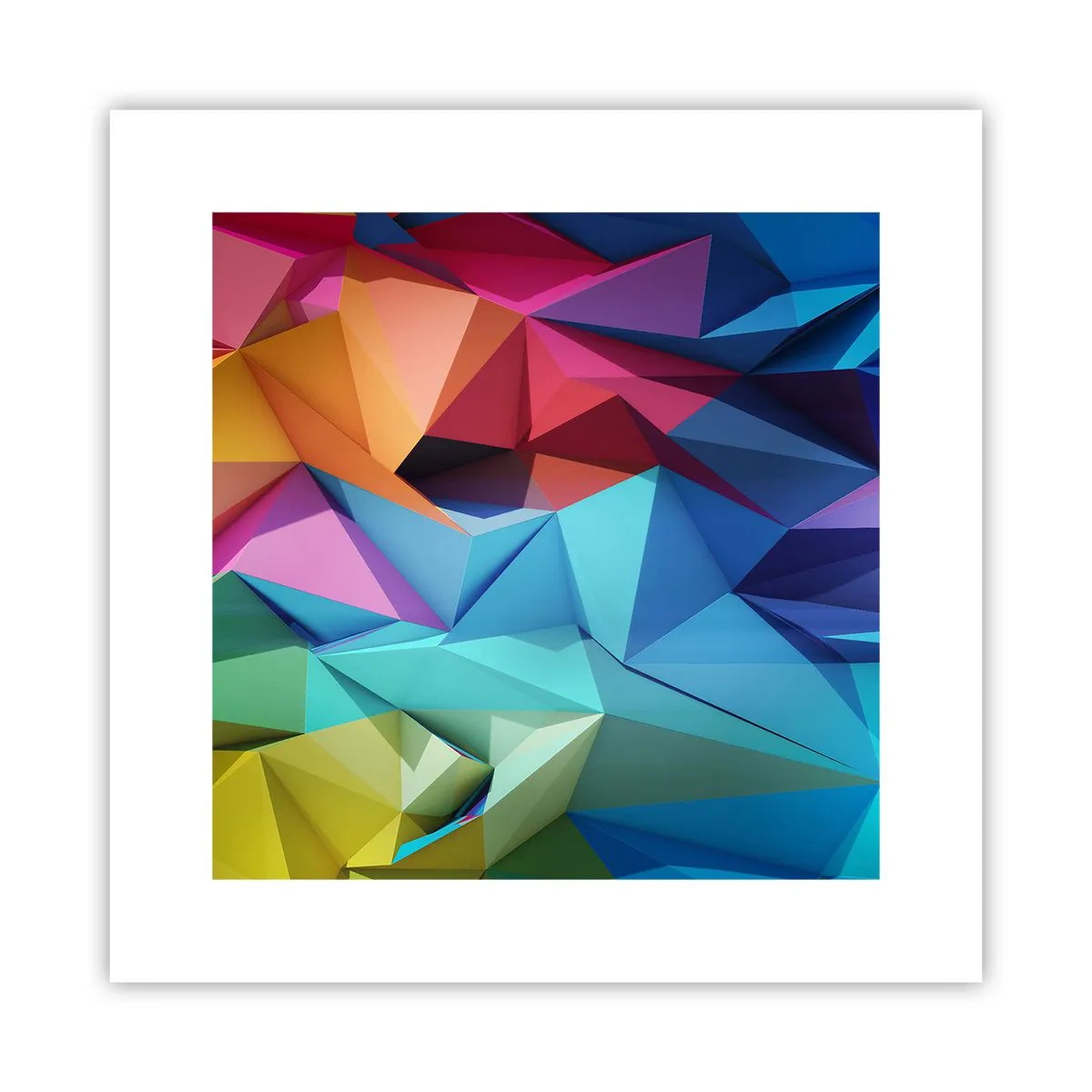 Poster - Regenbogen-Origami - 30x30 cm