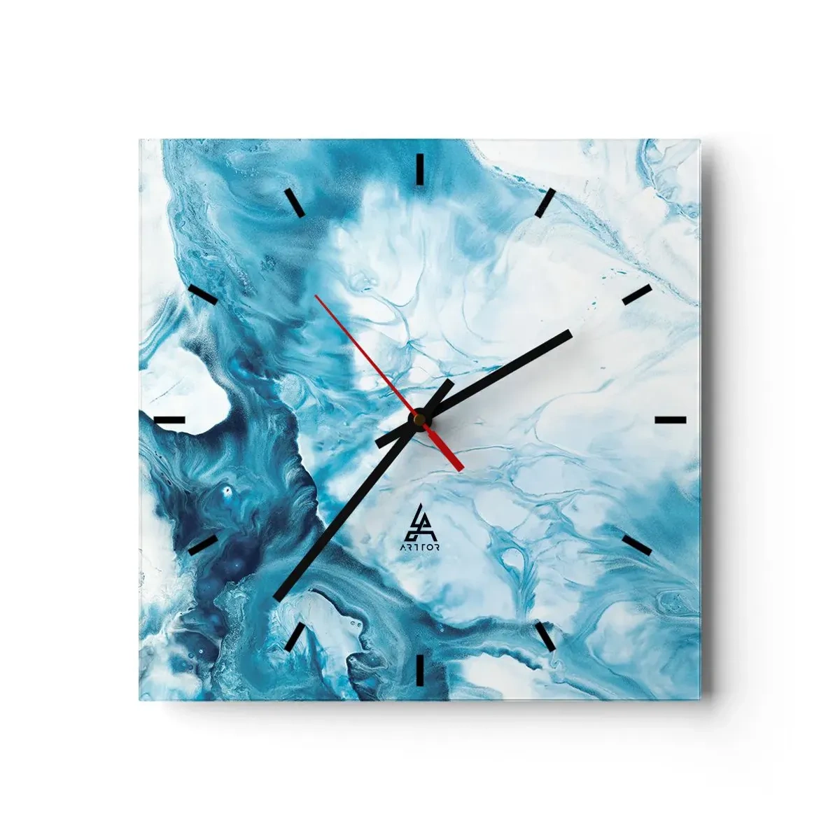 Wanduhr - Glasuhr - Blaues Konzert - 40x40 cm