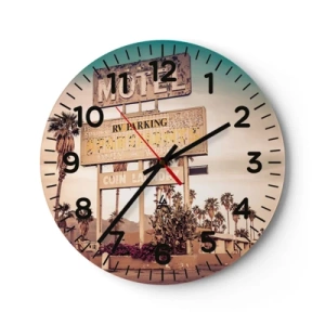 Wanduhr - Glasuhr - Hier ist die Zeit stehen geblieben - 30x30 cm